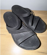 Crocs Swiftwater Women's Size 9 Black Slides Comfort Strappy Flex Beach Water B Photo 0