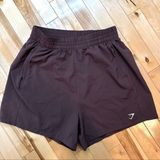 Gymshark Woven Pocket Shorts Chocolate Brown Workout Athleisure Women's Size S Photo 0