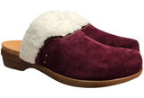 Waco Shoe Company Northridge Cozy Women's Burgundy Suede Shearling‎ Clogs 10B Photo 0