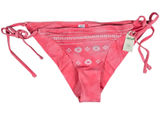 Aerie Cheekier Bikini Bottoms‎ Coral Tie Dye Floral Embroidered Size M Photo 0