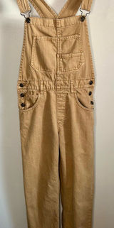 Free People We The Free Ziggy Cotton Denim Overalls - Tan / Camel Brown Photo 0