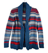 Ralph Lauren Jeans Southwestern Striped Cardigan Sweater Open Front Knit Blue S‎ Photo 0