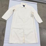 Scoop Womens Faux Leather Utility Trench Coat Winter White XL Long Jacket Dirty Photo 0