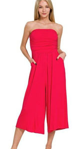 Zenana Double Layered Strapless Tube Top‎ Jumpsuit Photo 0
