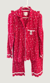 Victoria's Secret Y2k Red Star Print Cotton Flannel Pajama Set Womens M 2 Piece Photo 0