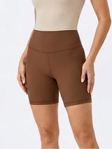 Aritzia TnAction Ribbed High Rise Biker Shorts Brown Women’s Size Small Athletic Yoga Photo 0