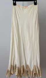 VTG Yolanda sz S Hand Made Cream Lace Ruffle Slip Skirt Maxi Victorian style Photo 0