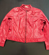 Vintage Paradox Red Genuine Leather Moto‎ Jacket Full Zip Size 16 RN 41488 Photo 0