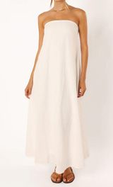 Petal + Pup White Maxi Dress Women’s Medium Strapless Tube Dress Summer Resort Photo 0