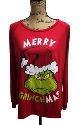 Dr. Seuss The‎ Grinch Christmas Raglan Shirt Holiday Top Large Photo 0