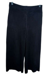 Zara Basic Black Cropped Wide Leg Suede Soft Dress Pants Xs Pockets High Rise Photo 0