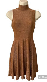 Wild Fable Gold Sleeveless Lurex Fit & Flare Dress size medium Photo 0