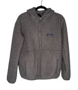 Patagonia Los Gatos Hooded Fleece Pullover Womens Large Gray Excellent‎ 1/4 Zip Photo 0