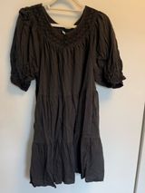 Old Navy Women's Puff Sleeve Boho Dress in Charcoal Gray Photo 0