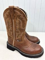 Justin Boots Gypsy Inji L9909 Women's 7B Cowgirl Boots Aged Bark Leather Boots Photo 0