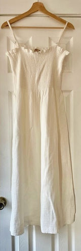 Faherty White Organic Cotton Gauze Sun Dress Size Small Unused Photo 0