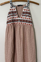 THML Floral Print Halter Dress with Embroidered Neckline, Size XS Photo 0