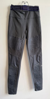 ALO Yoga Moto High Waist Leggings M Gray Athletic Workout Gym‎ Activewear Photo 0