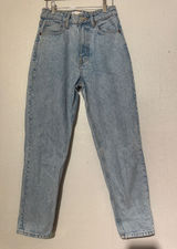 ZARA Light Wash High-Waisted Mom Jeans Tapered Leg - Size 4 (EUR 36) Photo 0