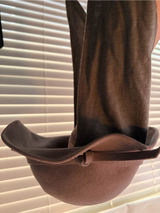 Vintage Michael Howard Chocolate Brown Felt Floppy wool Hat with Draped Scarf Photo 0