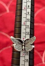 Fashion Silver Moth Butterfly Ring Size 6.5 Photo 0