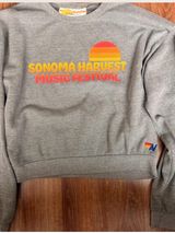 Aviator Nation Gray Sonoma Harvest Music Festival Crewneck with Sunset Graphic Photo 0