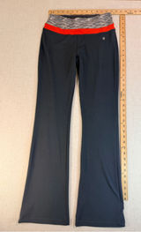 Bally Total Fitness Women’s Colorblock Waistband Flare Yoga Pants Charcoal Small Photo 0