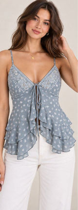 Wild Fable Blue Paisley Bandana Cami Tank Top XS Photo 0