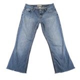 BKE Denim Trail Jeans Womens 30‎ Blue Cotton Bootcut Raw Hem USA Altered Cutoff Photo 0