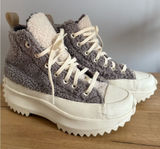 Converse Womens Lace Up Cap Toe Platform Faux Fur Sneakers Gray White Size 7 C‎ Photo 0