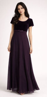 Be Smart Vintage 90s Purple Velvet Empire Maxi Dress 5/6 Whimsigoth Vamp Grunge‎ Photo 0