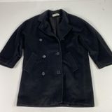 Vintage Calvin Klein Coat Womens 10 Black Wool Pea Coat Double Breasted Lined‎ Photo 0