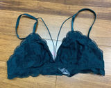 PINK Victoria's Secret Lace Triangle Bralette Womens Size Small Green Strappy‎ Photo 0