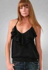 Karina Grimaldi Antonella Black Silk Halter‎ Top Photo 0