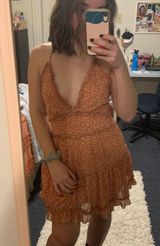 Baevely Peach Floral Sun Dress Photo 0