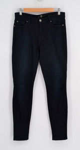 7 For All Mankind Gwenevere Skinny Jeans Black Lake Mid Rise Stretch Womens 28 Photo 0