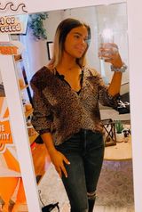 Cheetah Button Down Blouse Multi Photo 0
