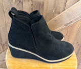 Boutique by Corkys Women’s Size 7 Black Faux Suede Wedge Ankle Booties Photo 0