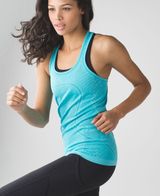 Lululemon Size 4 Swiftly Tech Racerback Tank Top Heathered Peacock Blue Seamless Photo 0