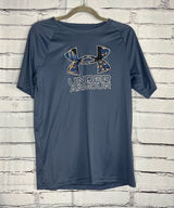 Under Armour Youth XL Navy Performance Logo Athletic Loose Fit Gym Training Tee Photo 0