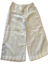 Eileen Fisher white Organic Linen cropped Wide-Leg pants women’s size O Photo 0