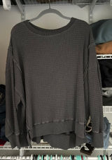 American Eagle Waffle Crewneck Sweatshirt Big Hug Photo 0