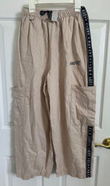Savage X Fenty‎ Beige Cargo Pants Size S Elastic Waist Logo Tape Casual Lounge Photo 0