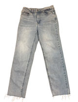 OAT New York High Rise Straight Crop Jeans Raw Hem Light Wash Size‎ 4/27 Photo 0