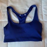 Ribbed Blue Sports Bra Photo 0