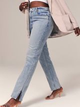 ABERCROMBIE 90s‎ Straight Split Hem Denim Photo 0