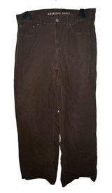American Eagle Low Rise Skater Jeans Women Brown Corduroy Pants Size 10 Flare‎ Photo 0
