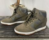 Nike Olive Green 579763-300 Dunk Sky Hi Wedge Lace Up Athletic Sneaker Shoes 9 Photo 0