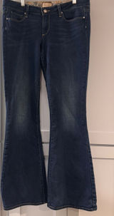 Paige Canyon Flare‎ Jeans Dark Wash Denim Size 30 Low Rise Boho Made in USA Photo 0
