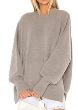Free People Easy Street sweater women's M crew slouchy oversized rib knit tunic Photo 0